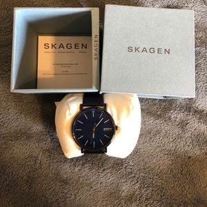 Men’s Skagen Signatur Black Steel-Mesh Watch
